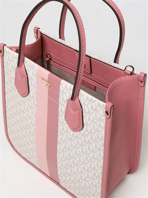 michael kors pink striped purse